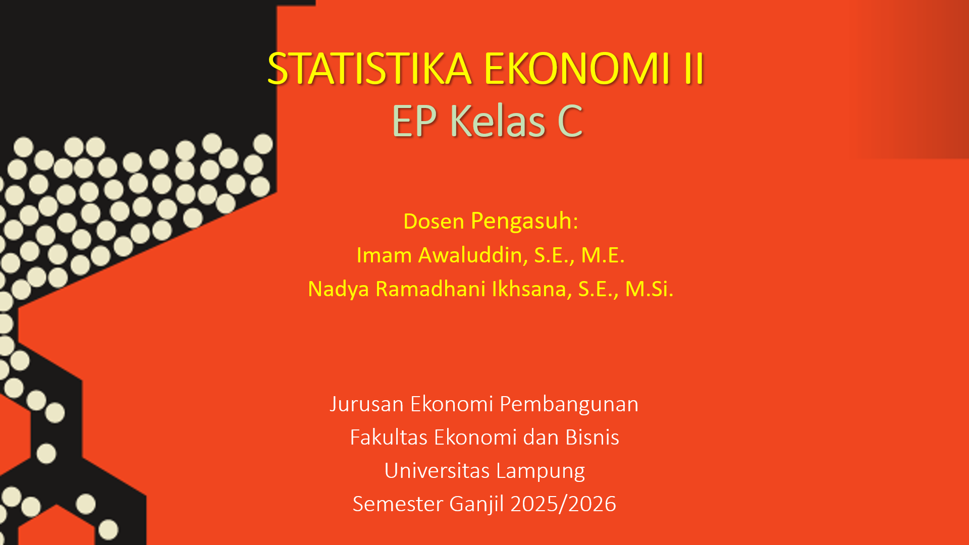 S1 EP - Statistika Ekonomi II Kelas C Ganjil 2025/2026