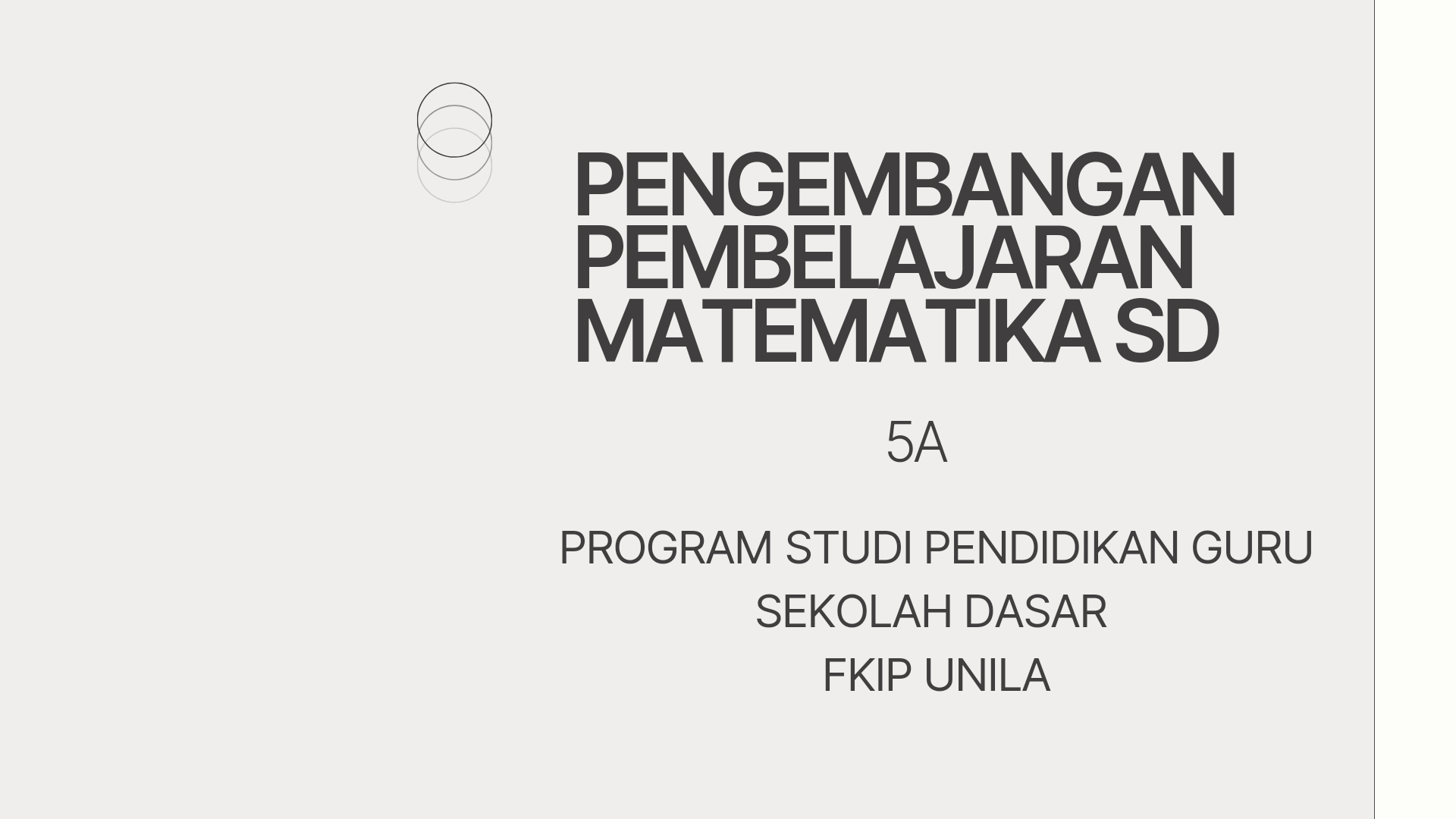 Pengambangan Pembelajaran Matematika SD - 5A | 2025