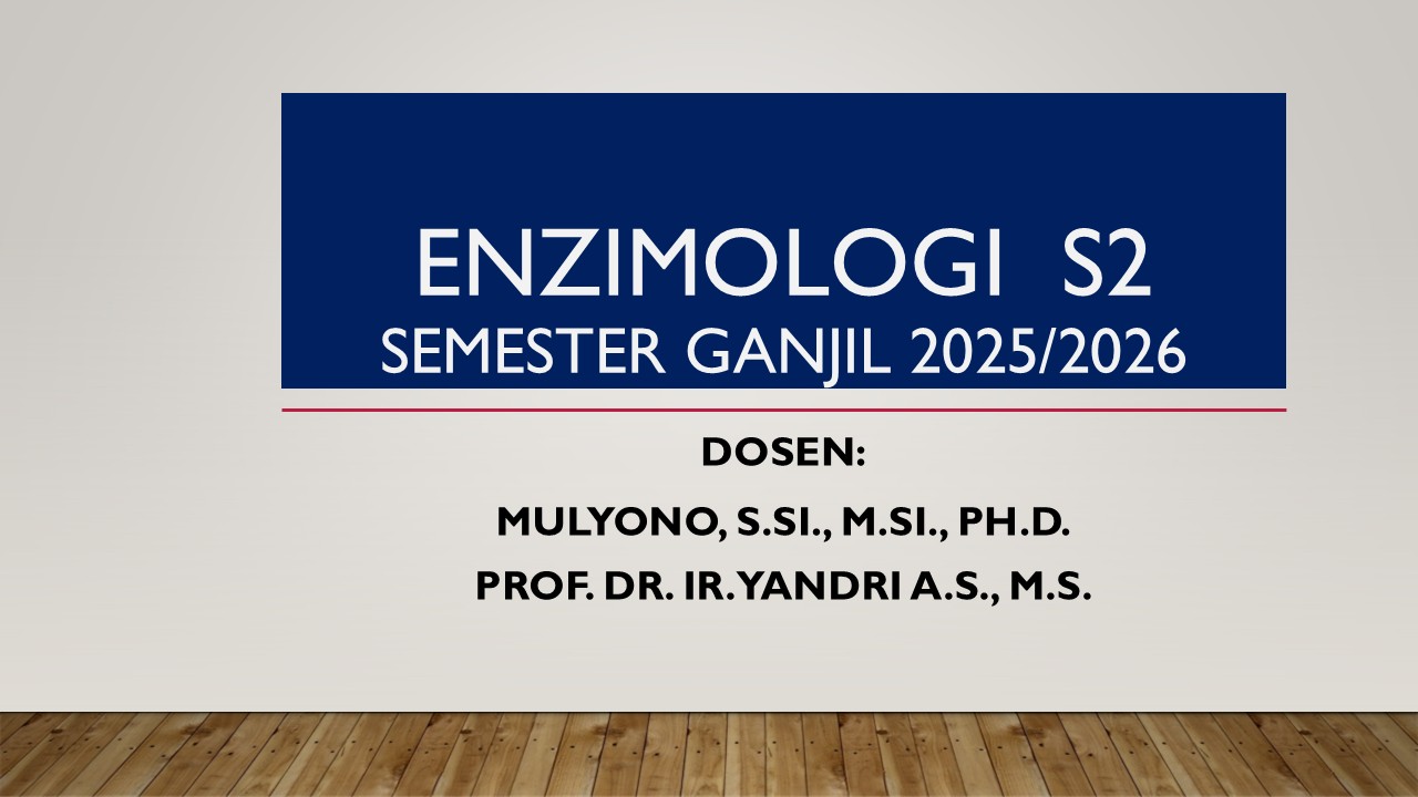 Enzimologi S2 semester Ganjil 2025/2026