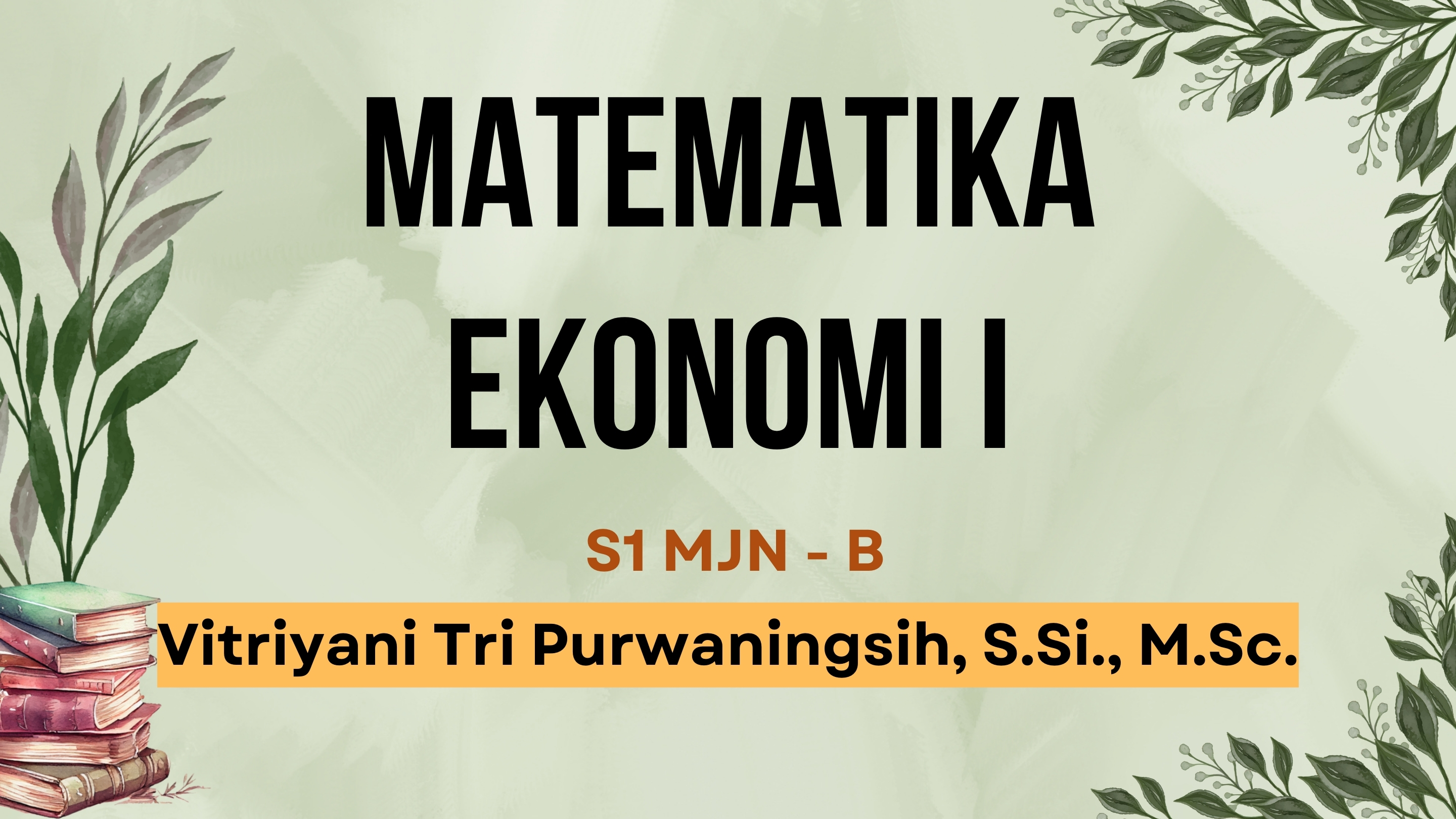 Matematika Ekonomi I