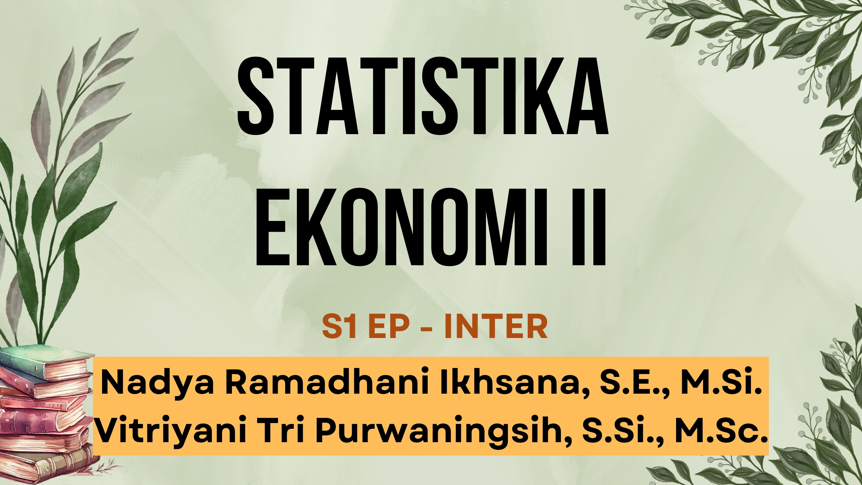 Statistics Economics II Inter Class 2025/2026