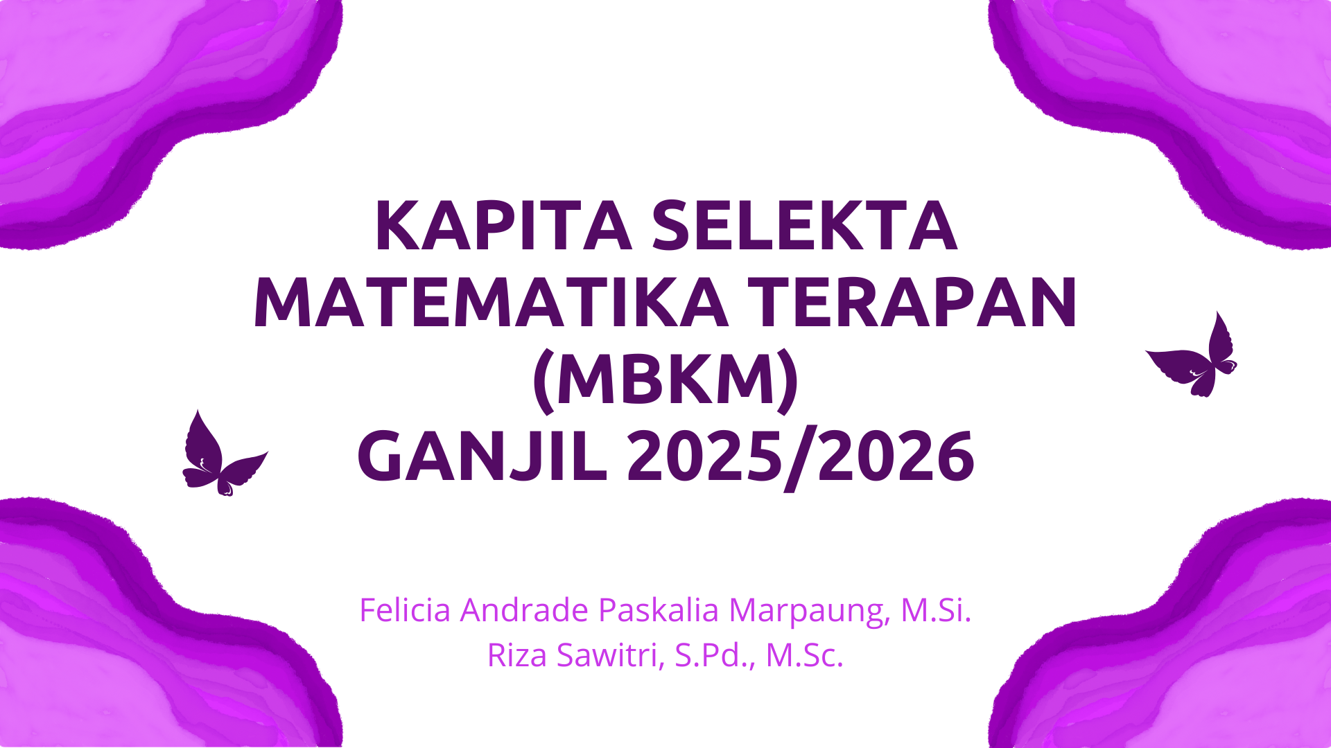 Kapita Selekta Matematika Terapan (MBKM) Ganjil 2025/2026