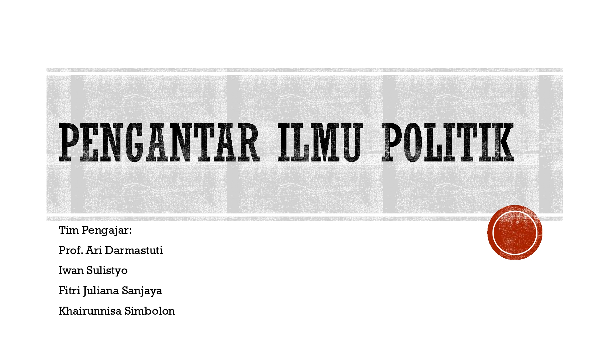 Pengantar Ilmu Politik Reg B
