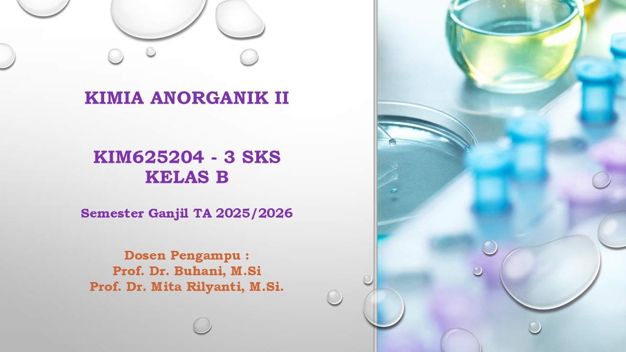 S1-Kimia_Kimia Anorganik ll Kelas B_Ganjil 2025/2026