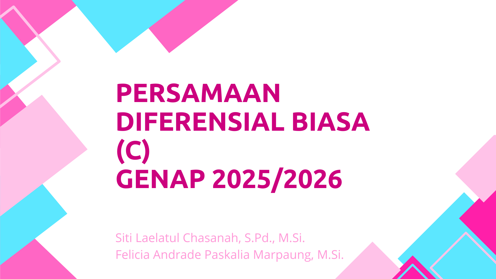 Persamaan Diferensial Biasa (C) Genap 2025/2026