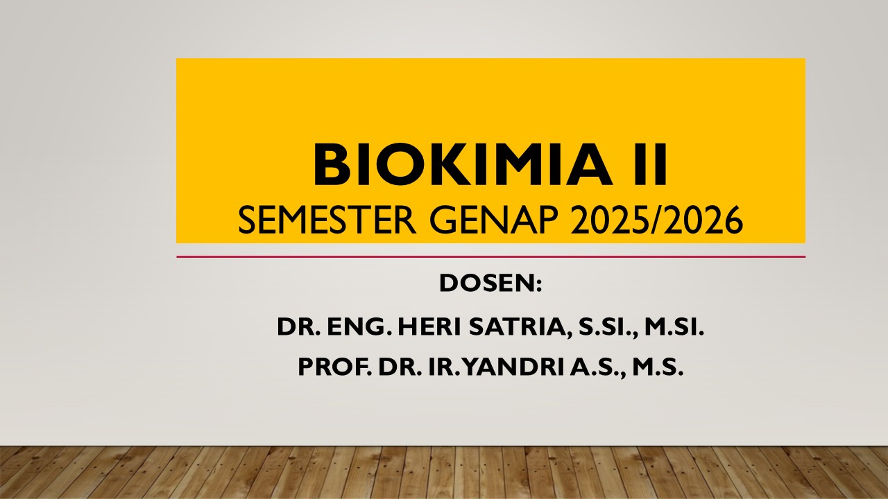 Biokimia II Semester Genap 2025/2026