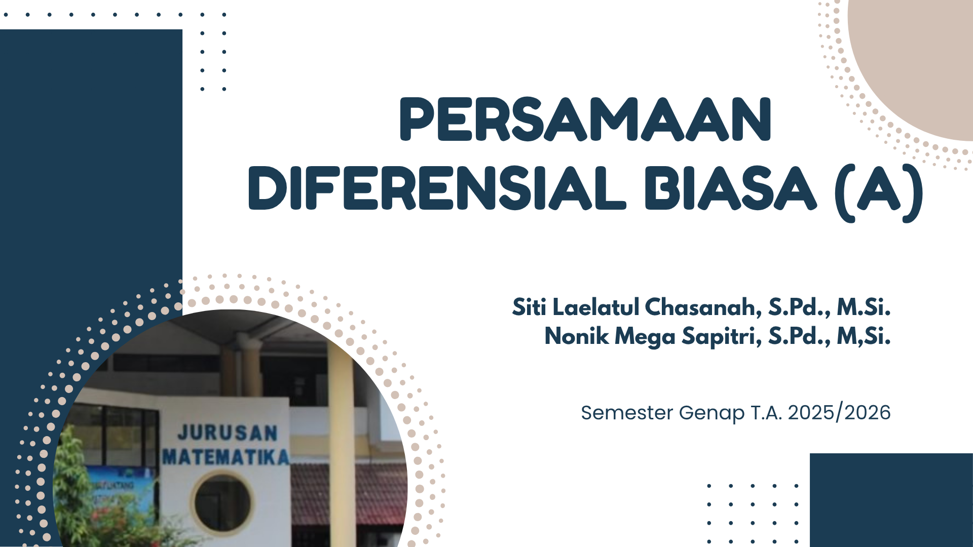 Persamaan Diferensial Biasa (A) Genap 2025/2026