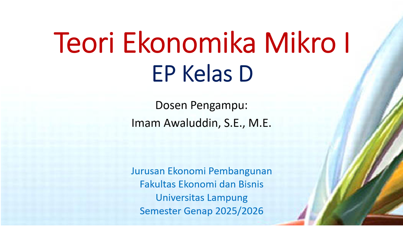 S1 EP - Teori Ekonomika Mikro I Kelas D Genap 2025/2026