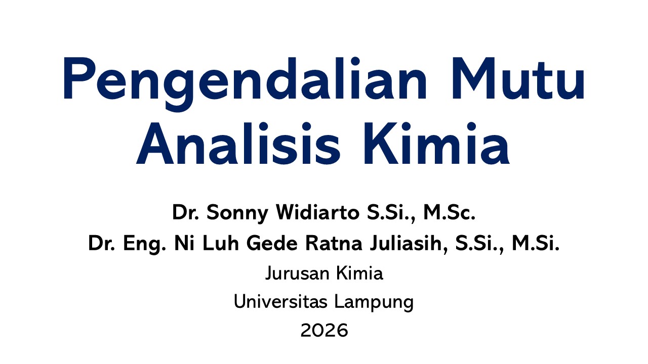 Kimia S1 Pengendalian Mutu Analisis Kimia gn 2025 2026