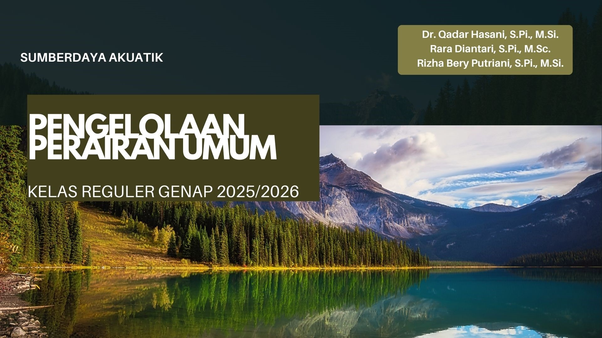 Pengelolaan Perairan Umum Reguler SDA