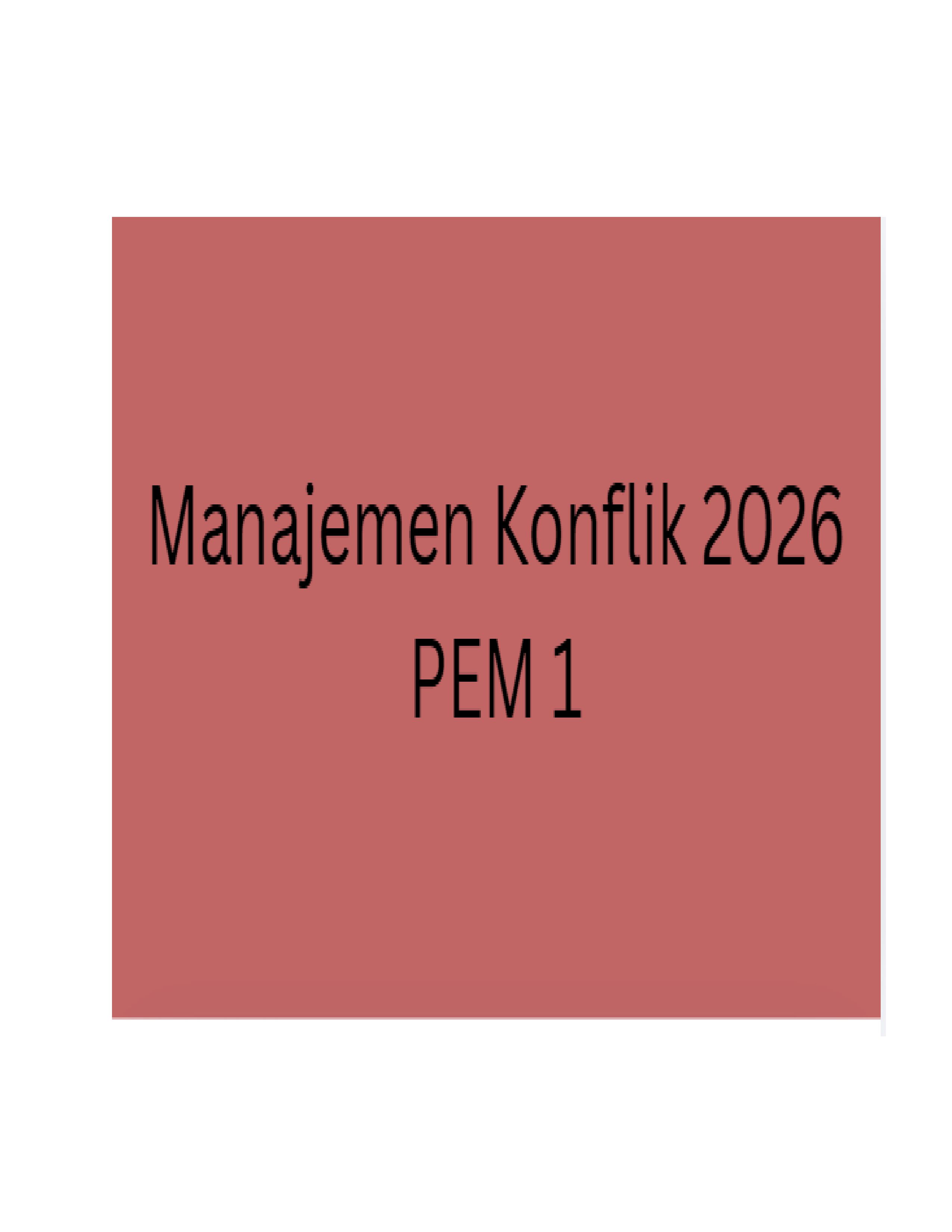 Manajemen Konflik JIP 2026 PEM 1