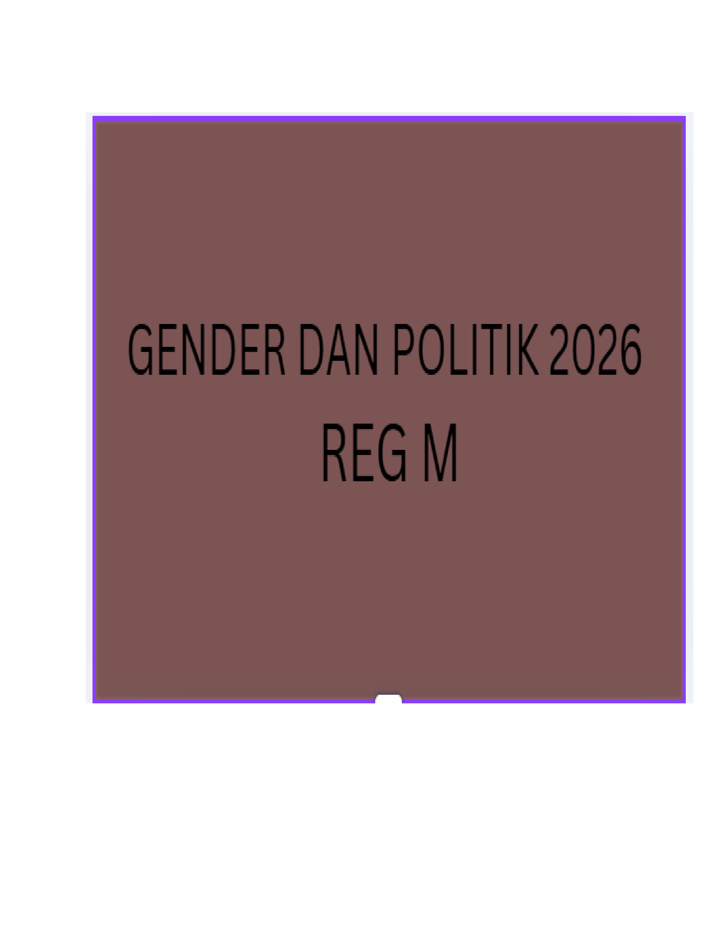 Gender dan Politik Reg M