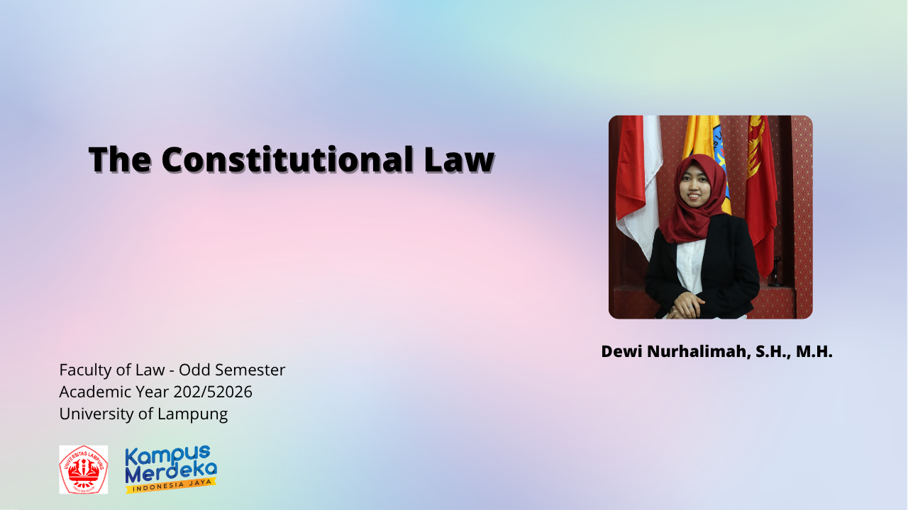 Constitutional Law - Ms. Dewi Nurhalimah - IC 2025/2026