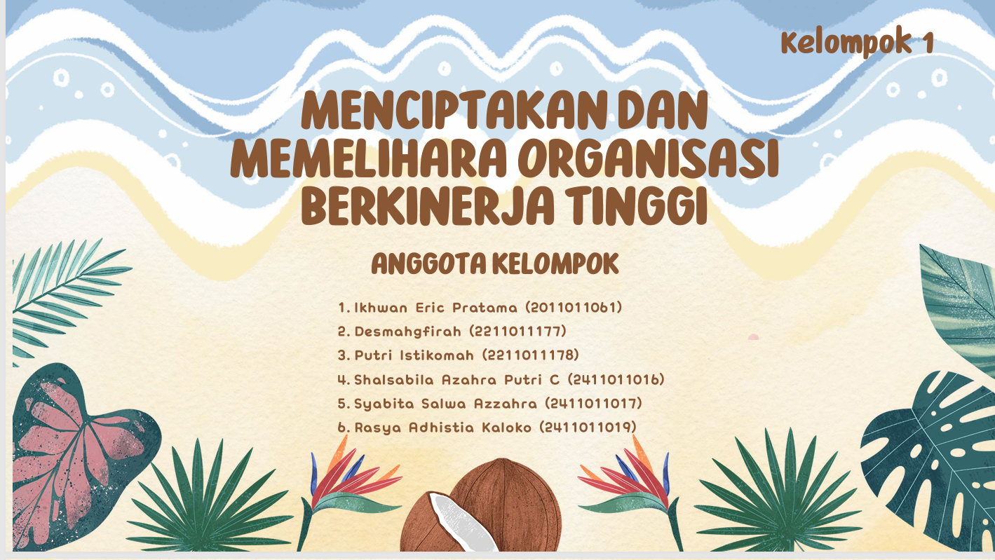 BAB 9. Membangun dan Memelihara Organisasi Berkinerja Tinggi