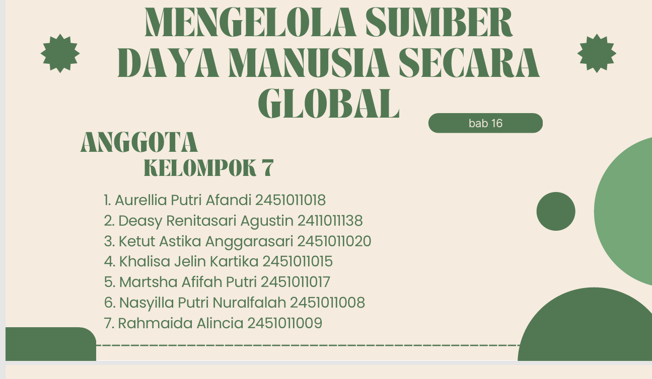 BAB 16. Mengelola SDM Global
