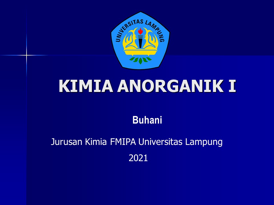Kimia Anorganik I Kelas B (Genap TA 2020/2021)