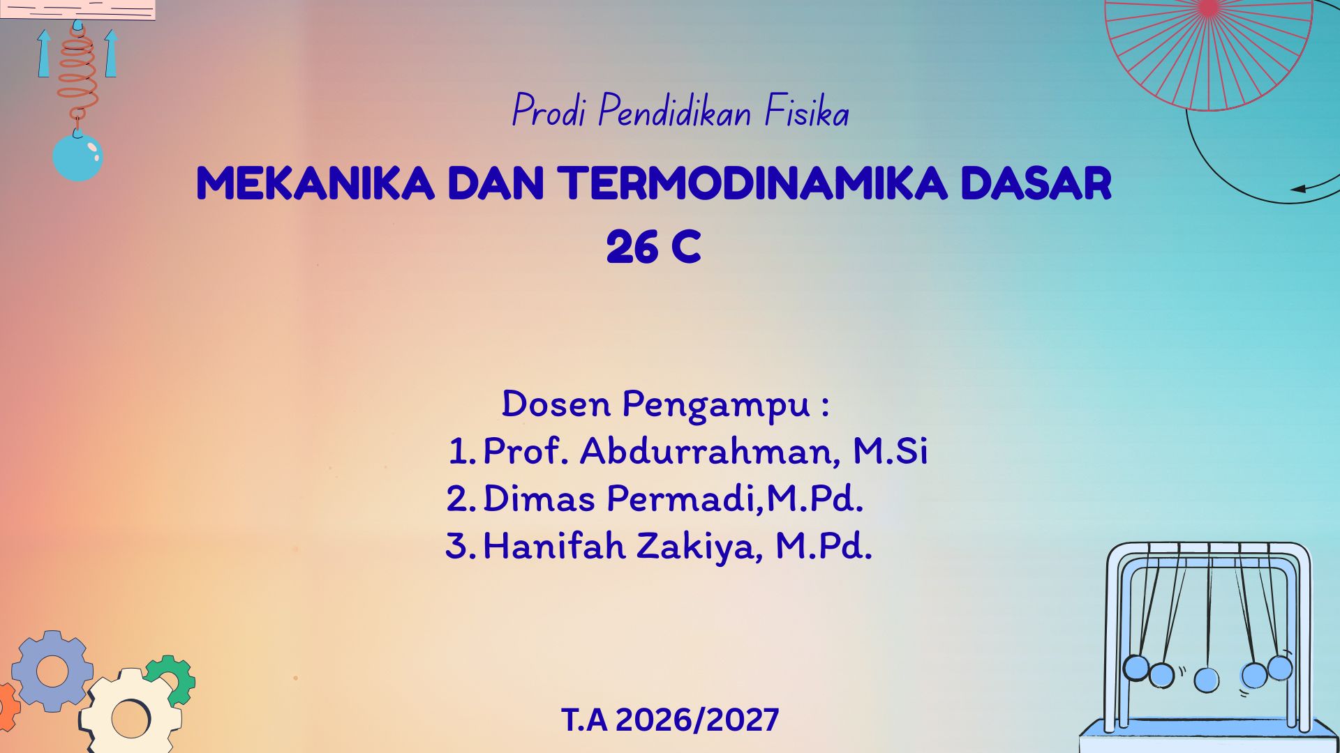 26 C MEKANIKA DAN TERMODINAMIKA DASAR