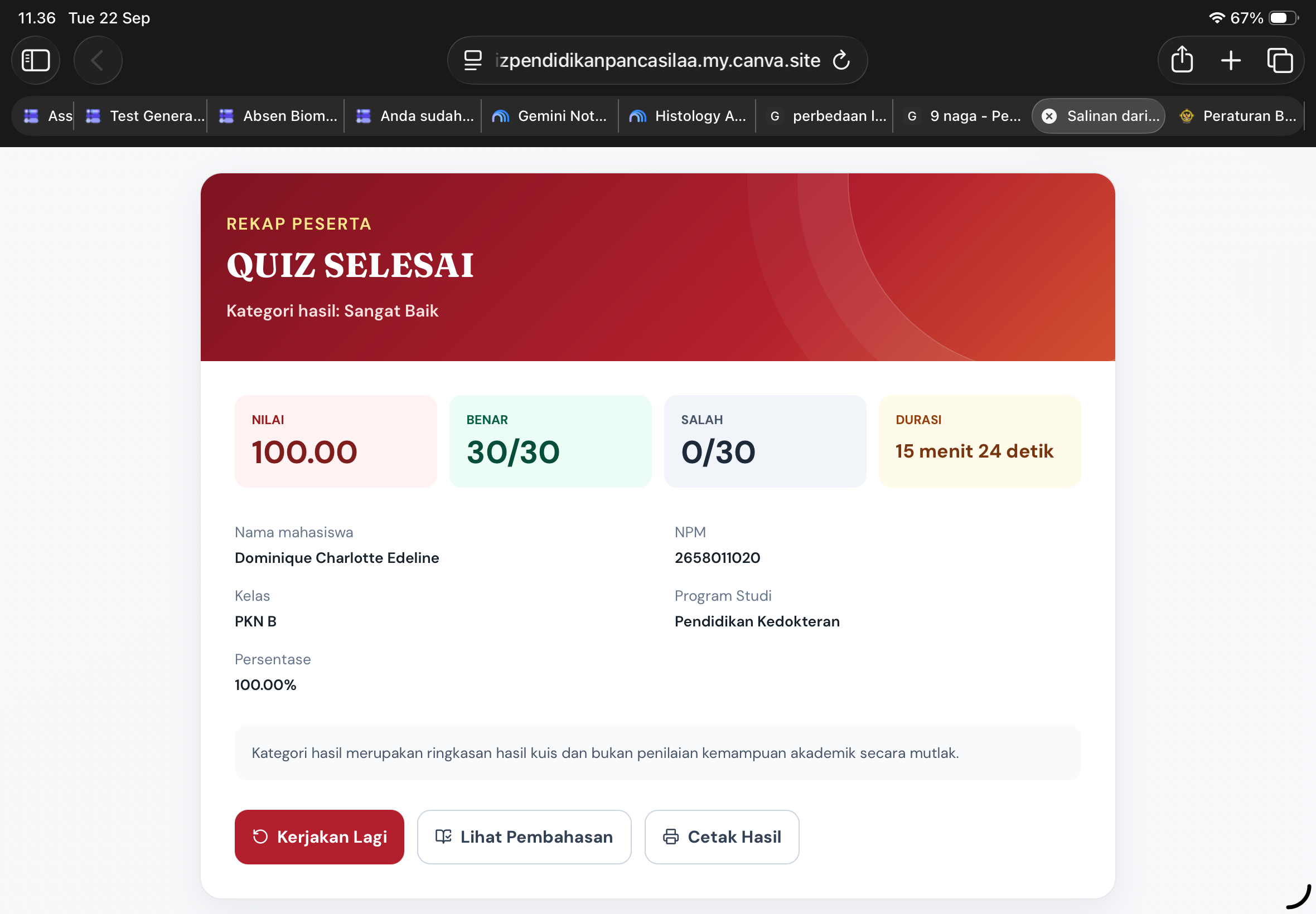 Bukti screenshot hasil pengerjaan tugas