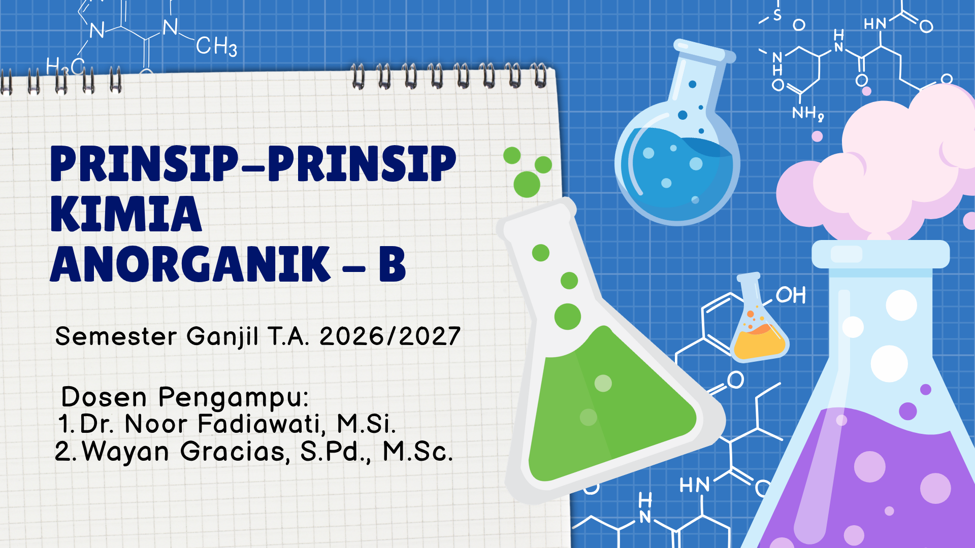 Prinsip-prinsip Kimia Anorganik (B) Ganjil 2026/2027