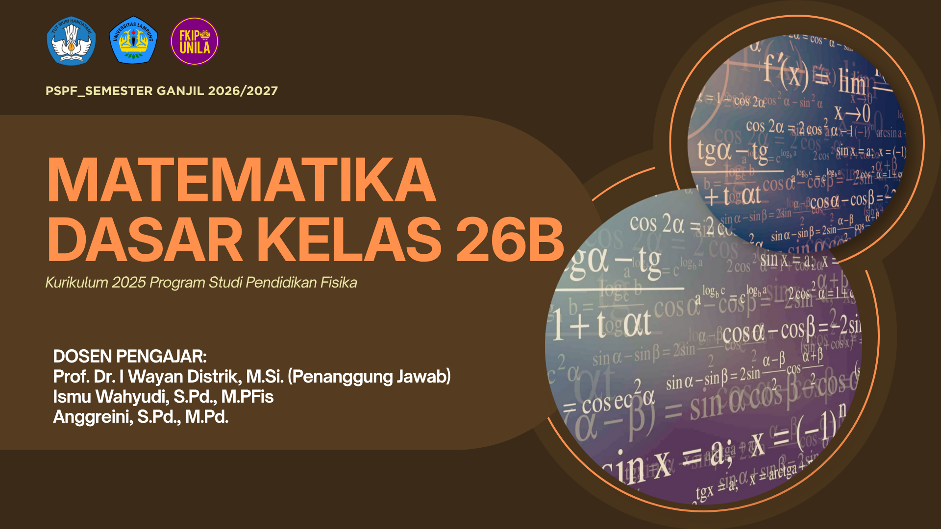 MATEMATIKA DASAR KELAS 26B_PSPF_SEMESTER GANJIL 2026/2027