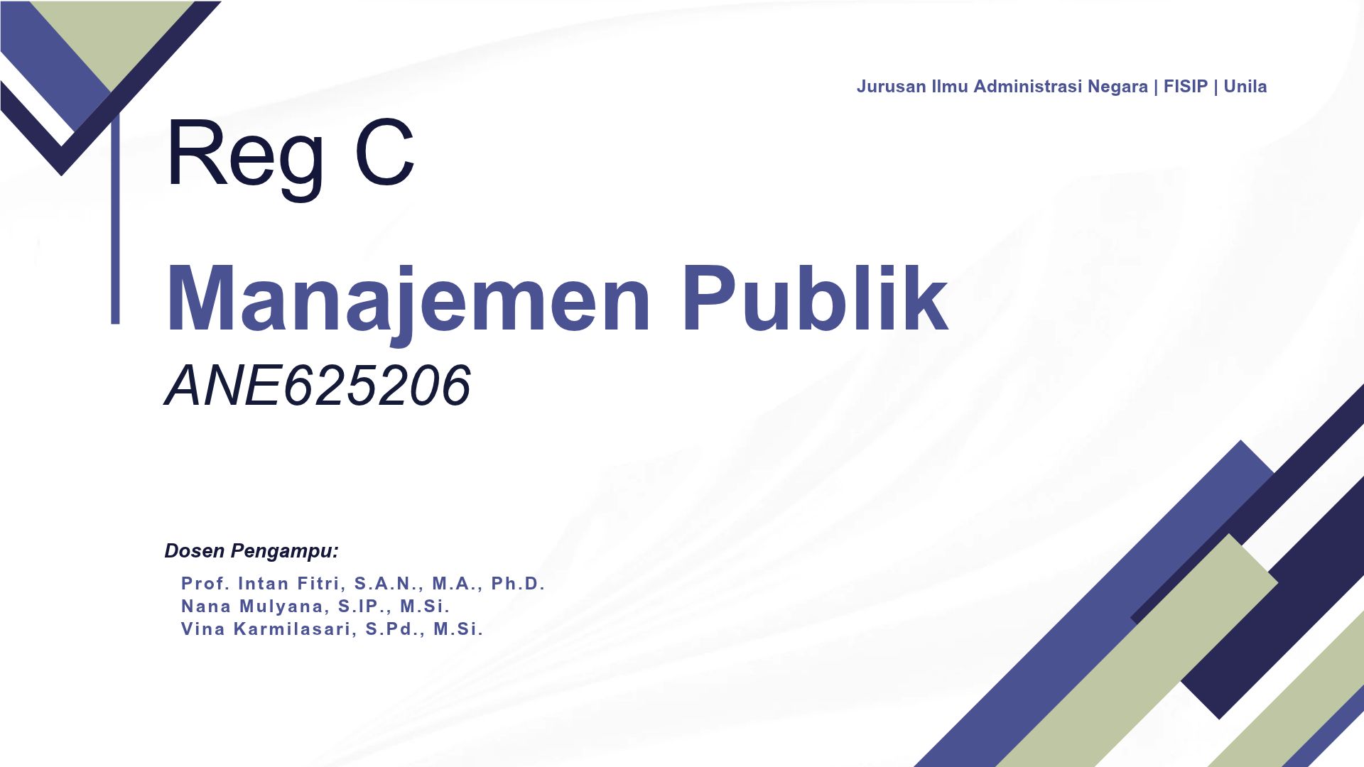 Manajemen Publik Reg C 2026