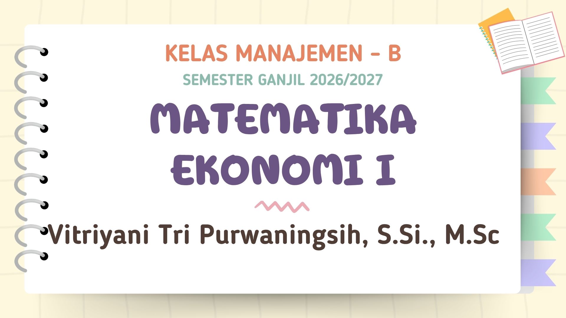 Matematika Ekonomi I MJN B - 2026