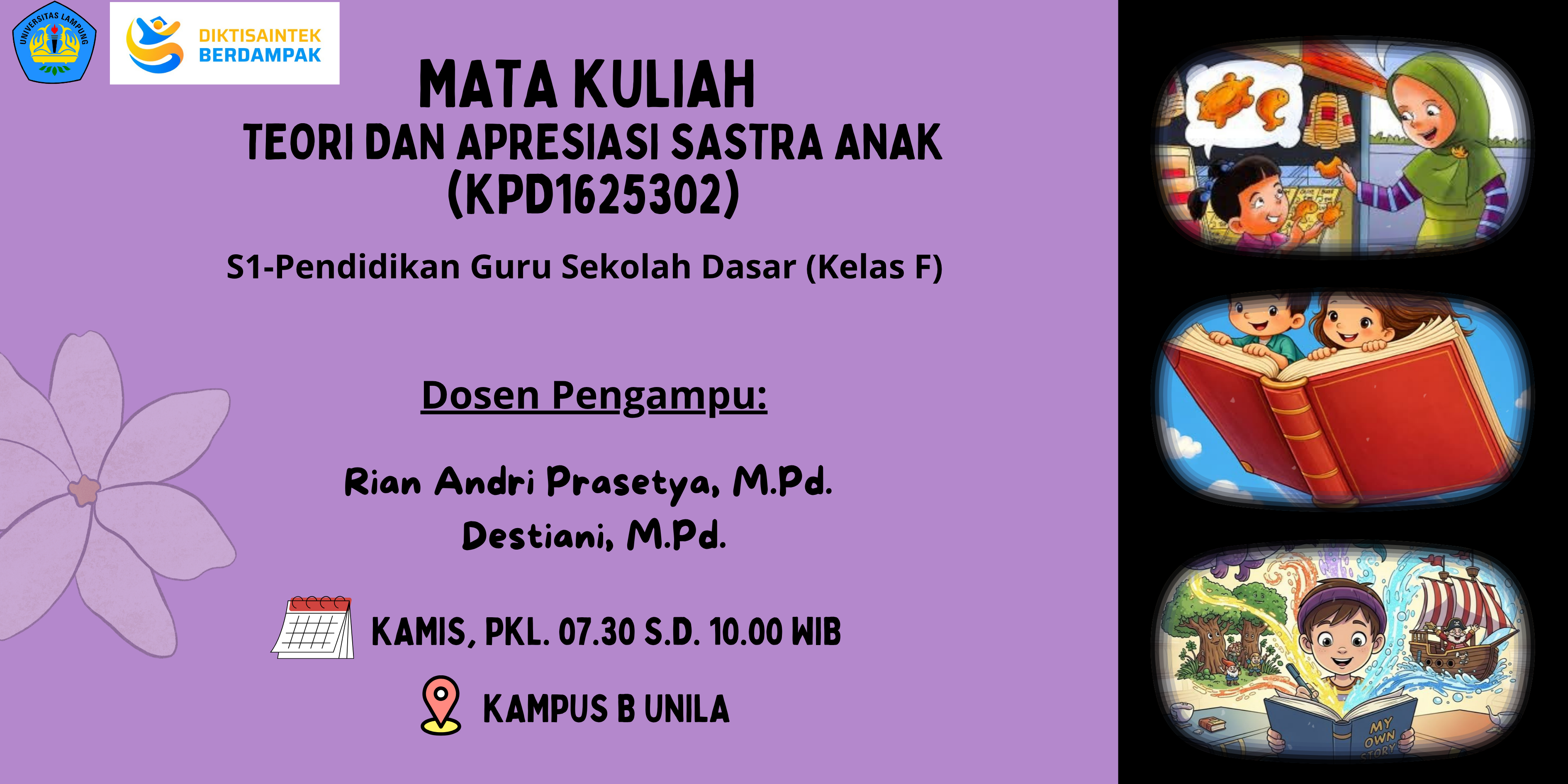 TEORI DAN APRESIASI SASTRA ANAK-PGSD KELAS 3F-SEMESTER GANJIL TA.2026/2027