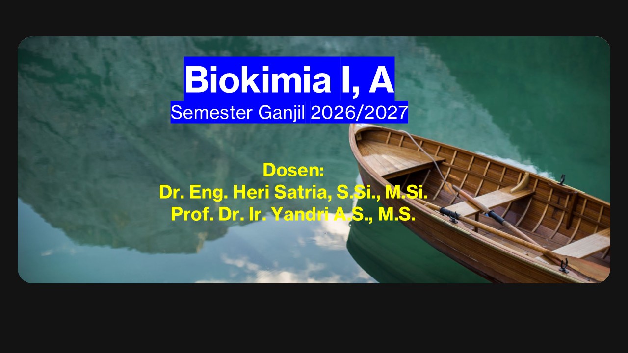 Biokimia I A Ganjil 2026-2027