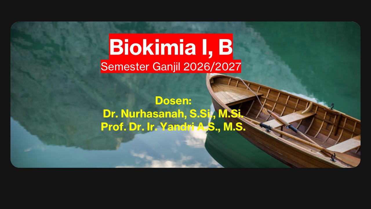 Biokimia I B Semester Ganjil 2026-2927