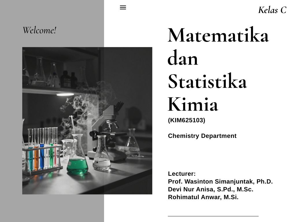 S1 Kimia_Matematika dan Statistika Kimia Kelas C-Ganjil 2026/2027
