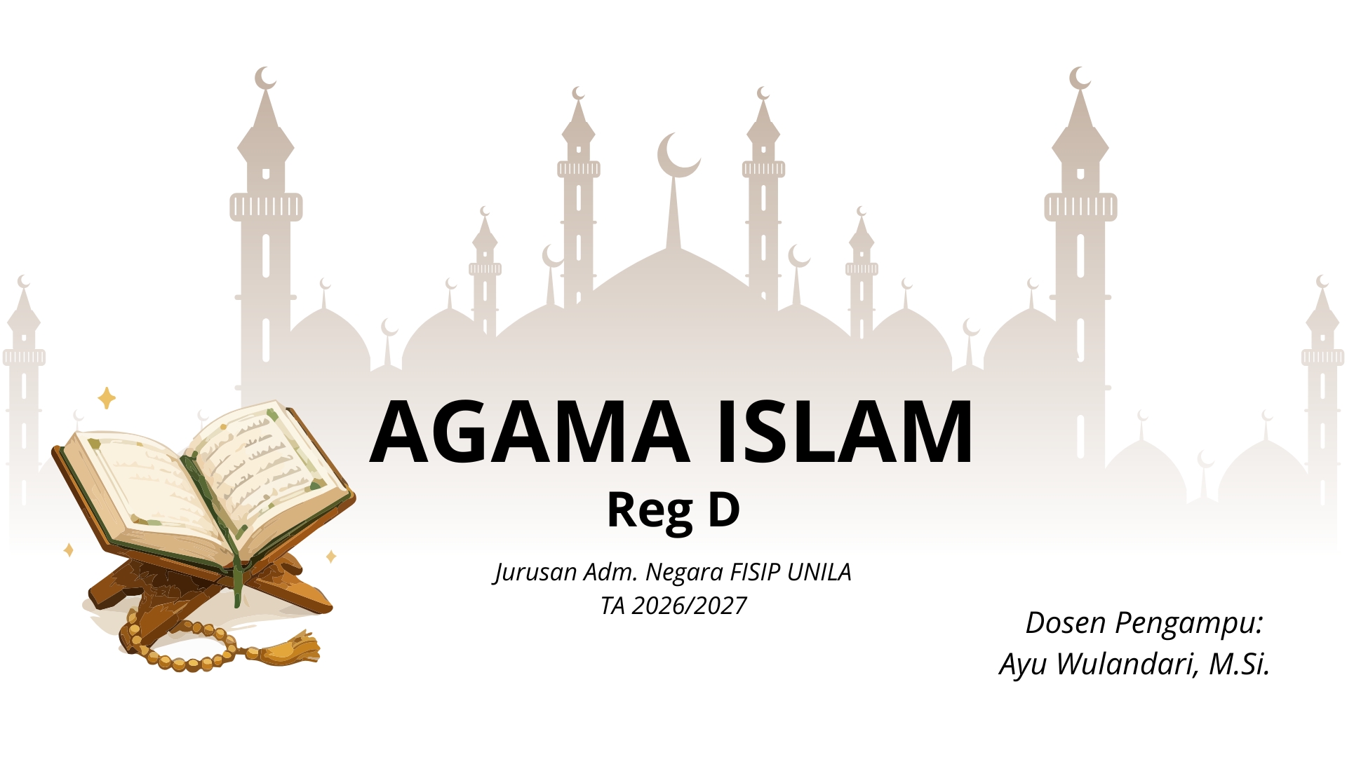 Agama Islam Reg D ANE 2026/2027