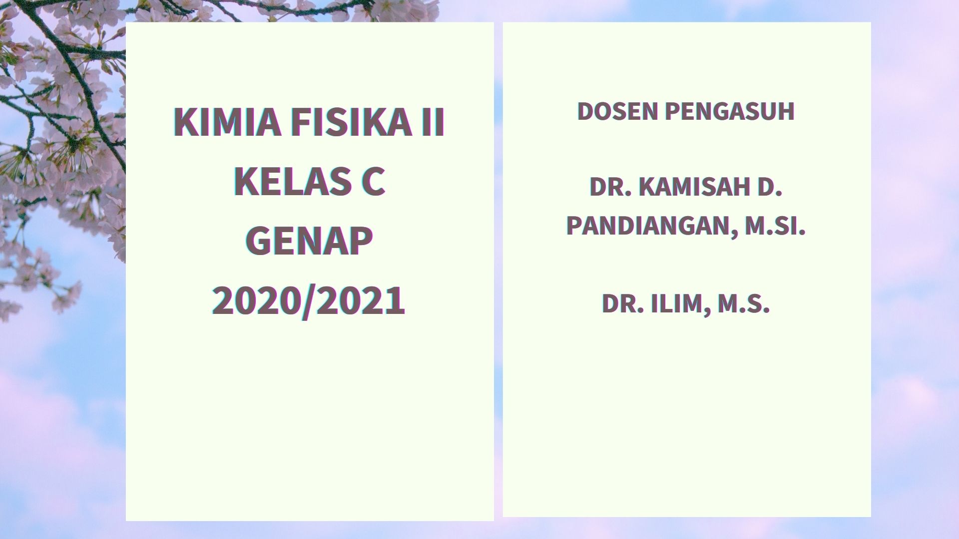 KIMIA FISIK II - KELAS C