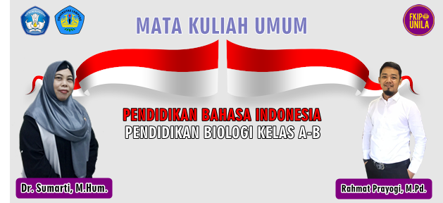 MKU BAHASA INDONESIA UNI616106 PRODI PEND BIOLOGI KELAS B GENAP 2023/2024