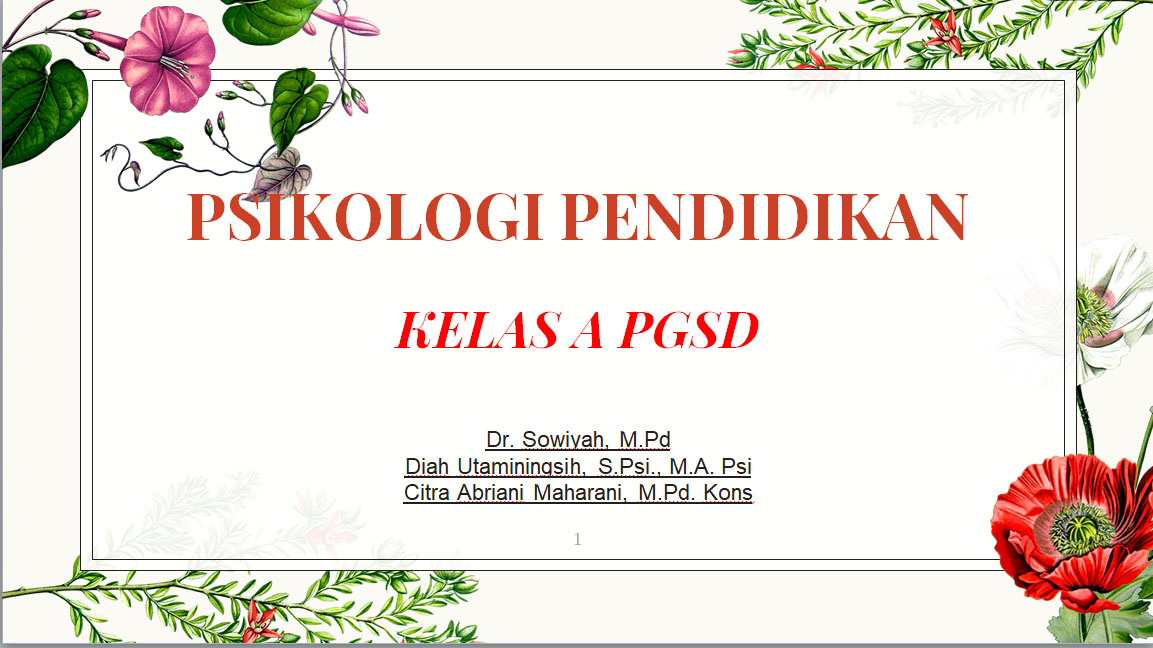 PS-PGSD PSIKOLOGI PENDIDIKAN (A)