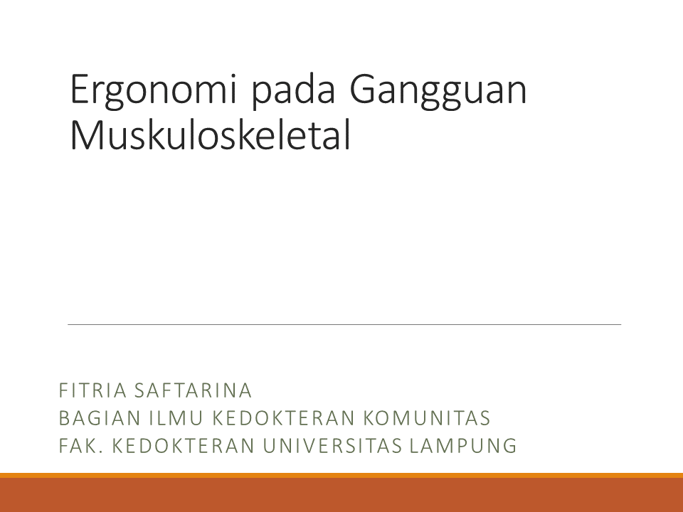 Ergonomi pada Kelainan Muskuloskeletal