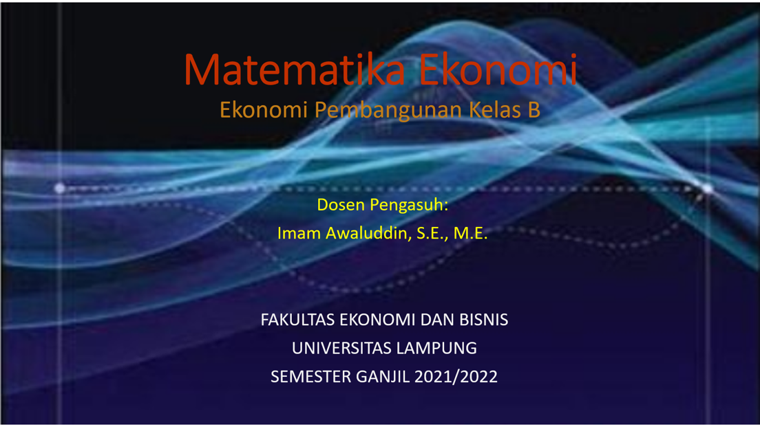 S1 EP Matematika Ekonomi Kelas B 2021/2022
