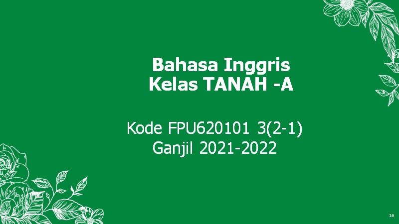 Bahasa Inggris TANAH A Ganjil 2021-2022