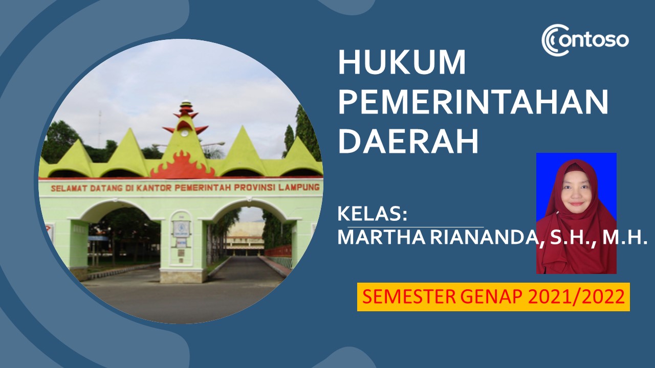 FH S1 ILMU HUKUM- HUKUM PEMERINTAHAN DAERAH KELAS IBU MARTHA RIANANDA GENAP 2021/2022