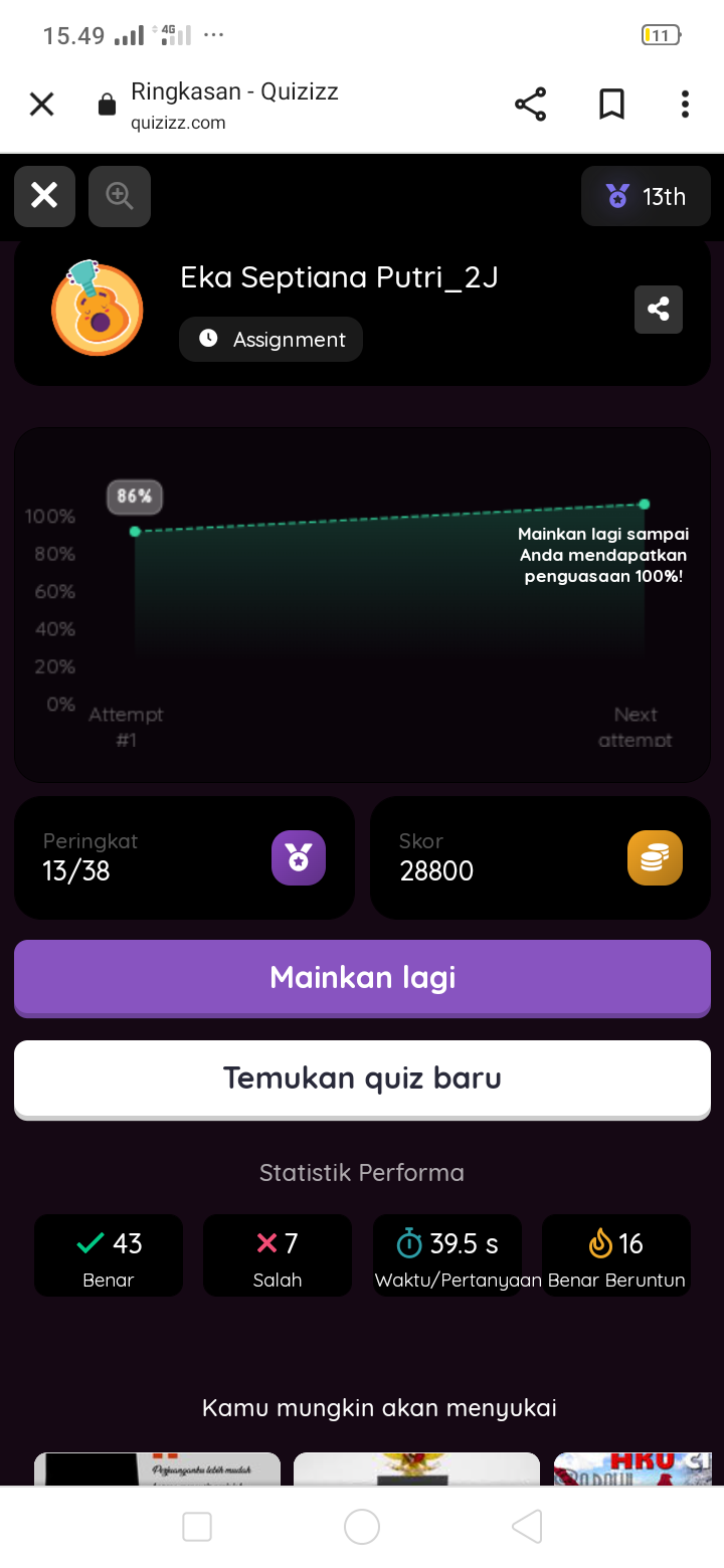 Nilai UAS : 86