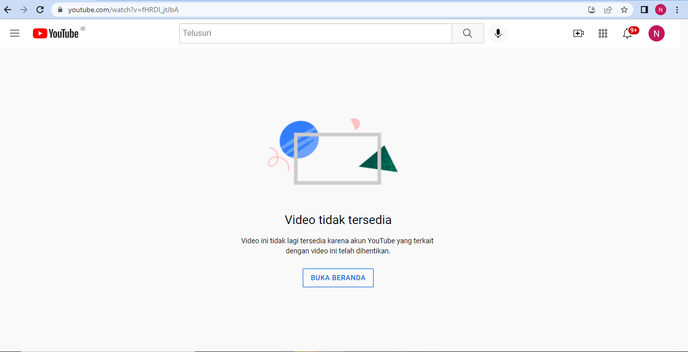 Maaf bu, youtube tidak bisa diputar