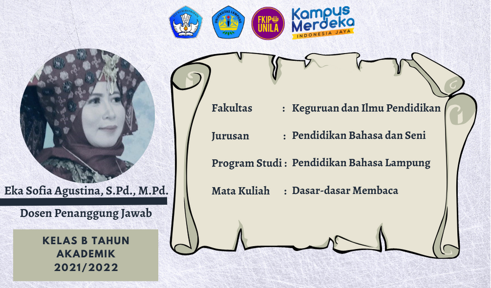 PROGRAM STUDI PENDIDIKAN BAHASA DAN SASTRA INDONESIA_DASAR-DASAR MEMBACA_PBL621108_KELAS B_GENAP_2021/2022