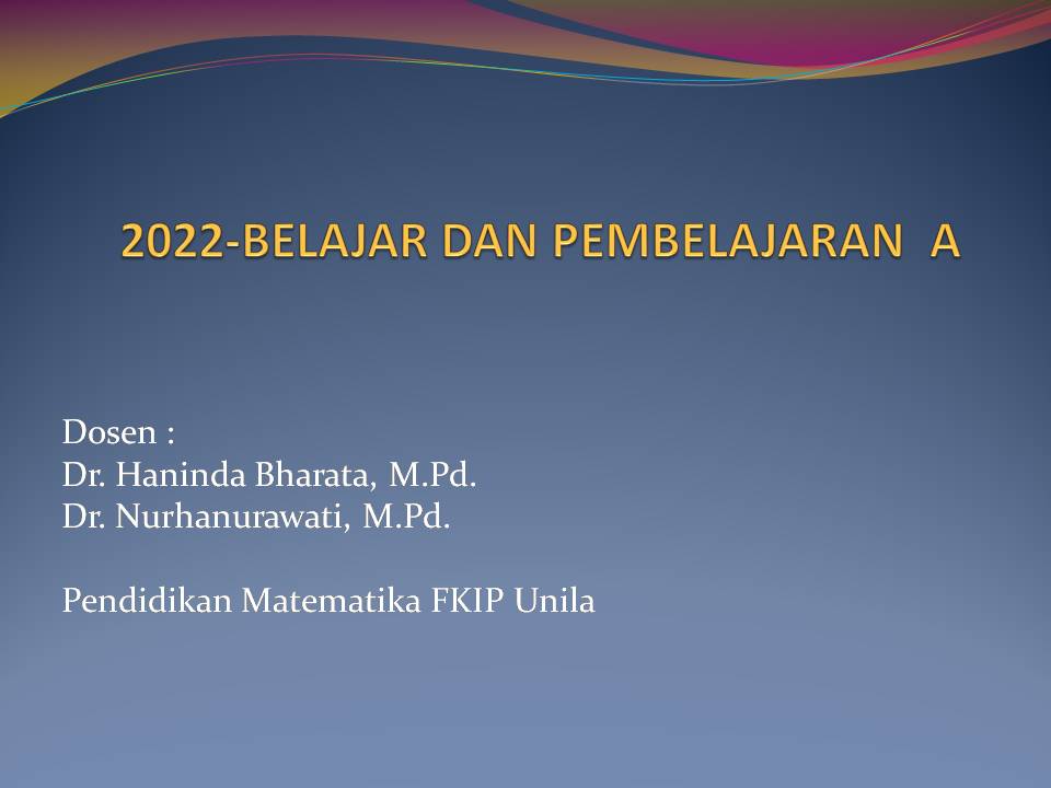 PENDMAT_BELAJAR DAN PEMBELAJARAN A_2022