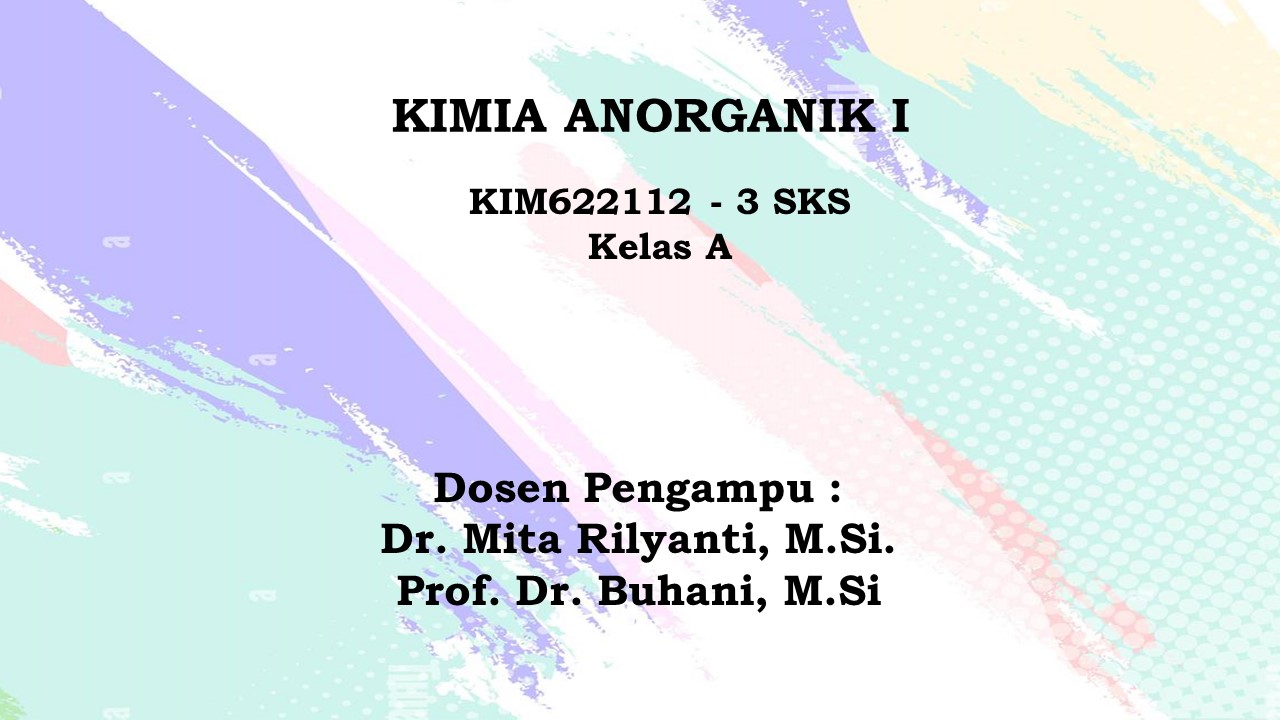 S1-Kimia_Kimia Anorganik 1 Kelas A_Genap 2021/2022