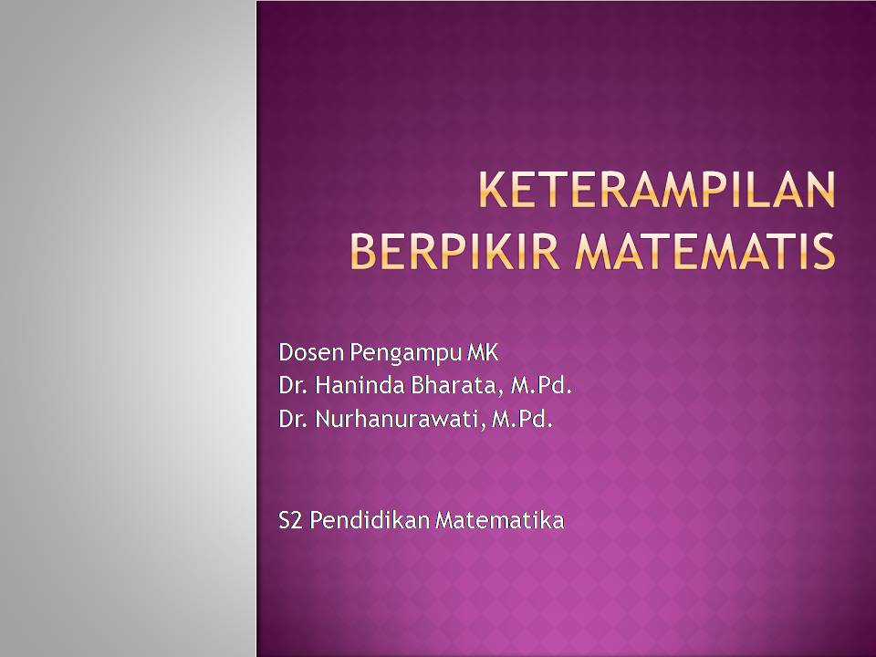 S2PendMat_Keterampilan Berpikir Matematis_2022